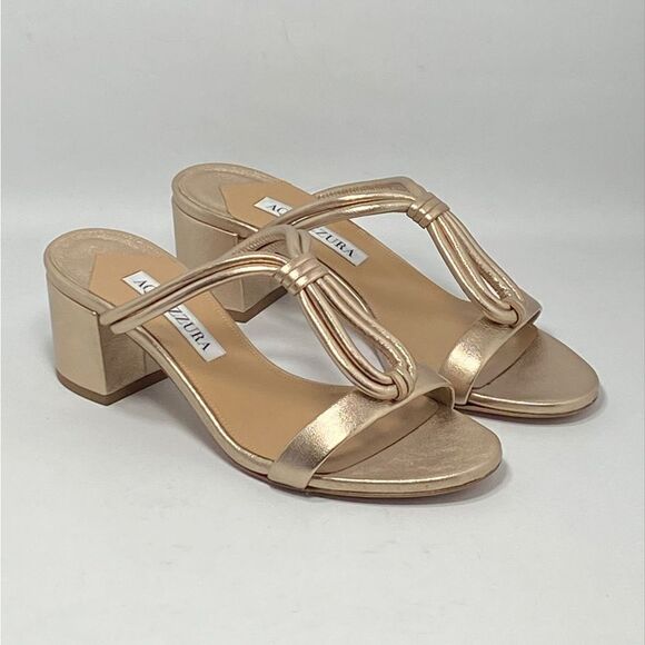 Aquazzura Palisades Metallic Leather Sandals size 35 - Picture 7 of 13